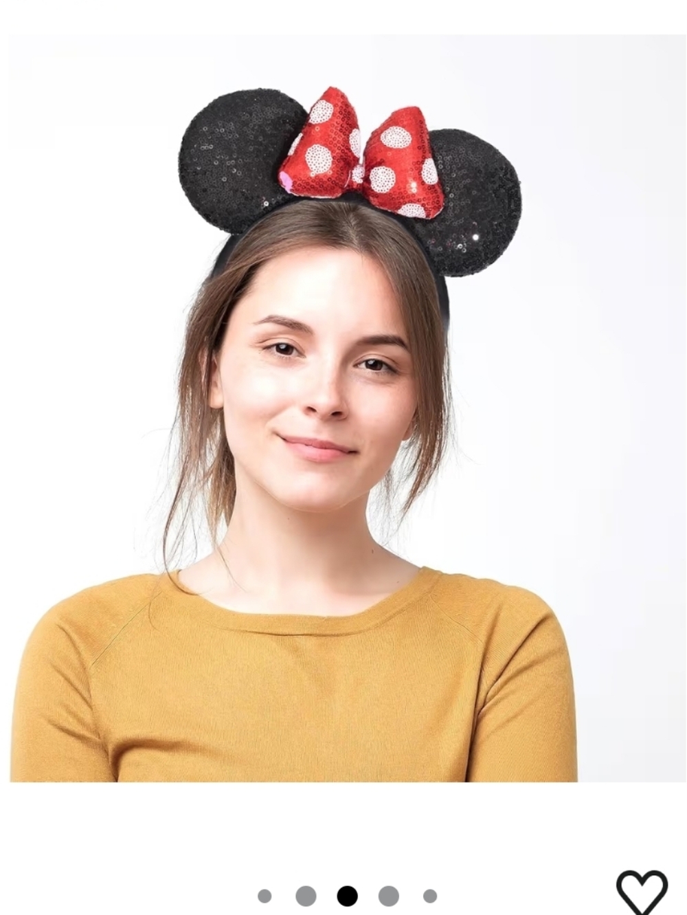 Plush Sequin Mouse Ears Headband - Picture 4 of 8